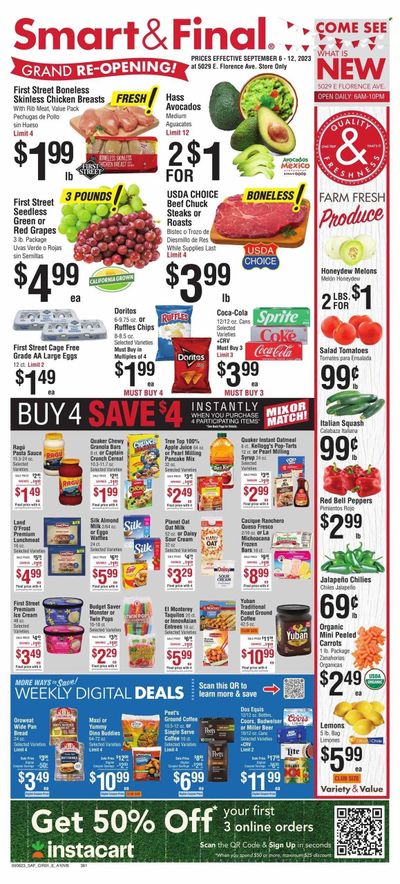 Smart & Final (CA) Weekly Ad Flyer Specials September 6 to September 12, 2023