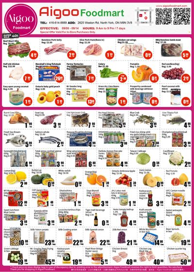 Aigoo Foodmart Flyer September 8 to 14