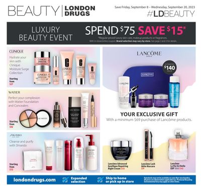 London Drugs Luxury Beauty Event Flyer September 8 to 20