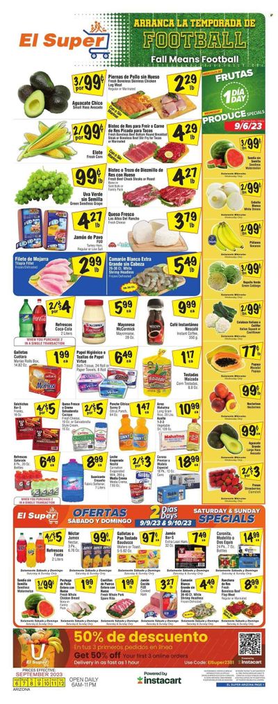 El Super (AZ) Weekly Ad Flyer Specials September 6 to September 12, 2023