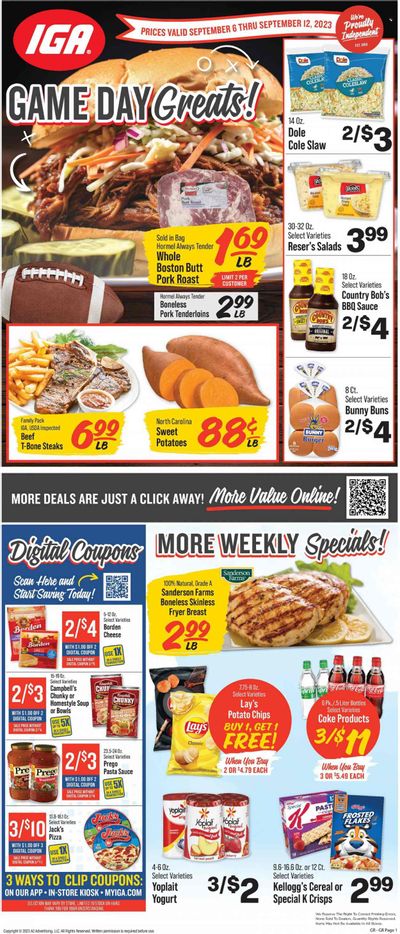 IGA (KY) Weekly Ad Flyer Specials September 6 to September 12, 2023