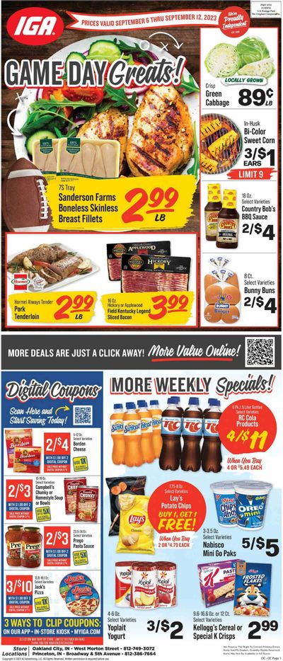 IGA (IN) Weekly Ad Flyer Specials September 6 to September 12, 2023