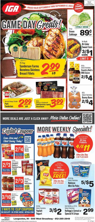 IGA (IN) Weekly Ad Flyer Specials September 6 to September 12, 2023
