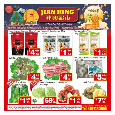 Jian Hing Supermarket (North York) Flyer September 8 to 14