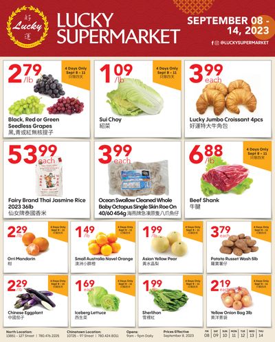 Lucky Supermarket (Edmonton) Flyer September 8 to 14