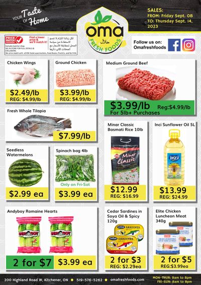 Oma Fresh Foods Flyer September 8 to 14
