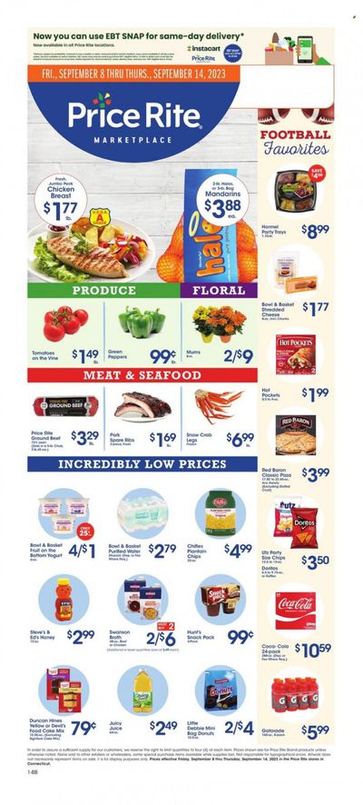 Price Rite (CT, MA, MD, NH, NJ, NY, PA, RI) Weekly Ad Flyer Specials September 8 to September 14, 2023