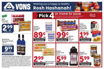 Vons (CA) Weekly Ad Flyer Specials August 30 to September 19, 2023