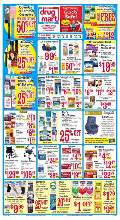 Discount Drug Mart (OH) Weekly Ad Flyer Specials September 13 to September 19, 2023