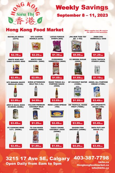 Hong Kong Food Market Flyer September 8 to 11