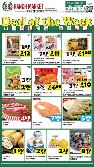 99 Ranch Market (10, 19, 40, CA, MD, NJ, OR, TX, WA) Weekly Ad Flyer Specials September 8 to September 14, 2023