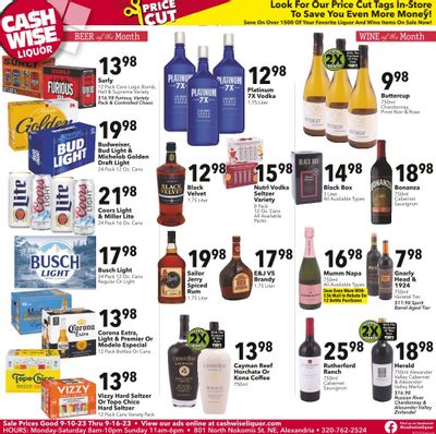 Cash Wise Liquor Only (MN) Weekly Ad Flyer Specials September 10 to September 16, 2023