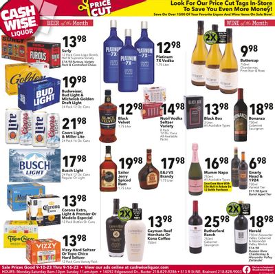Cash Wise Liquor Only (MN) Weekly Ad Flyer Specials September 10 to September 16, 2023