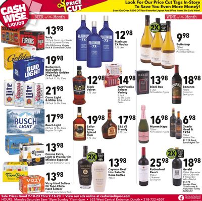Cash Wise Liquor Only (MN) Weekly Ad Flyer Specials September 10 to September 16, 2023