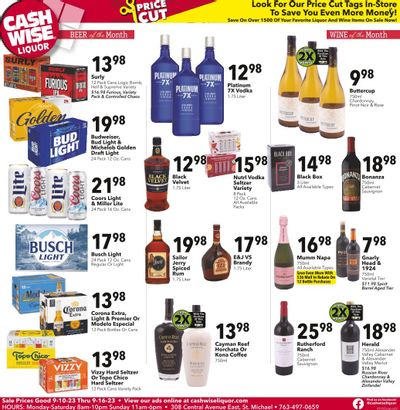Cash Wise Liquor Only (MN) Weekly Ad Flyer Specials September 10 to September 16, 2023