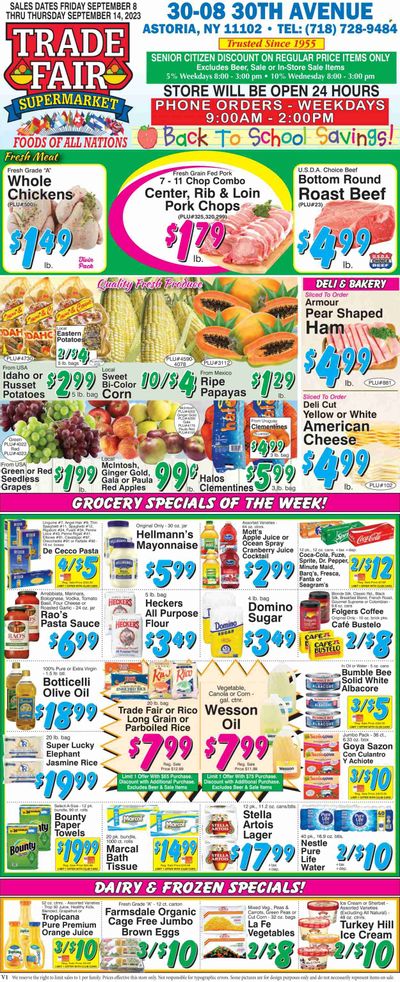 Trade Fair Supermarket (NY) Weekly Ad Flyer Specials September 8 to September 14, 2023