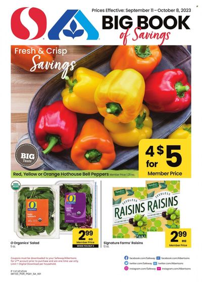 Safeway (OR, WA) Weekly Ad Flyer Specials September 11 to October 8, 2023