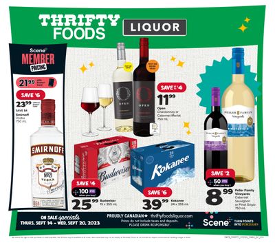 Thrifty Foods Liquor Flyer September 14 to 20