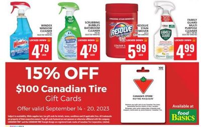Food Basics Ontario Flyer Deals + 15% Off Canadian Tire Gift Cards September 14th – 20th