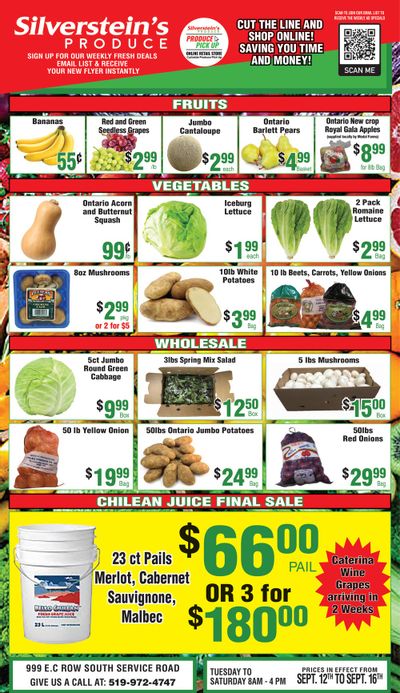Silverstein's Produce Flyer September 12 to 16