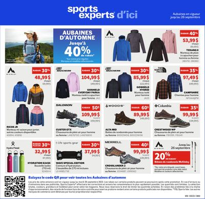 Sports Experts Flyer September 13 to 26