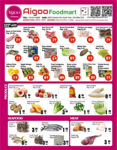 Aigoo Foodmart Flyer September 15 to 21