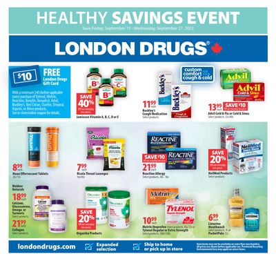 London Drugs Healthy Savings Event Flyer September 15 to 27