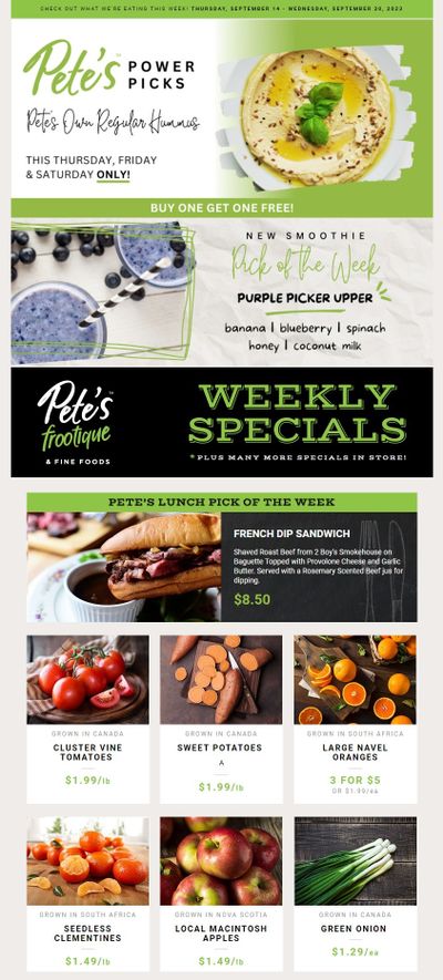 Pete's Fine Foods Flyer September 14 to 20