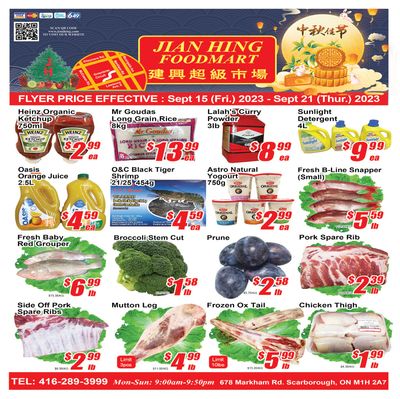 Jian Hing Foodmart (Scarborough) Flyer September 15 to 21
