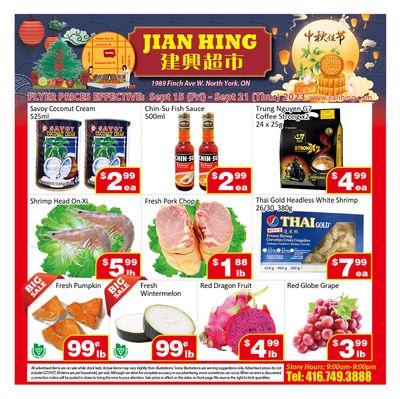 Jian Hing Supermarket (North York) Flyer September 15 to 21
