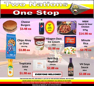 Two Nations One Stop Flyer September 15 to 21