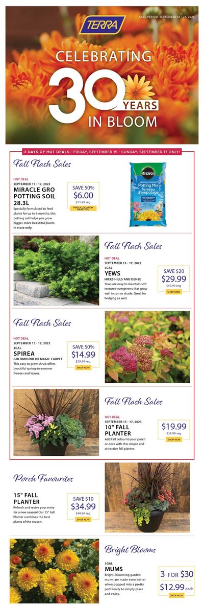 Terra Greenhouses Flyer September 15 to 21