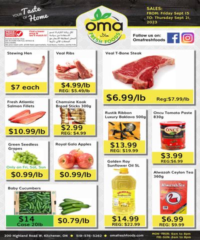 Oma Fresh Foods Flyer September 15 to 21