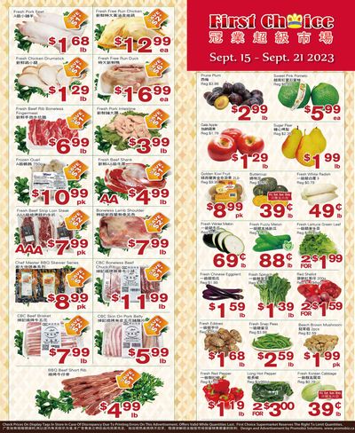 First Choice Supermarket Flyer September 15 to 21