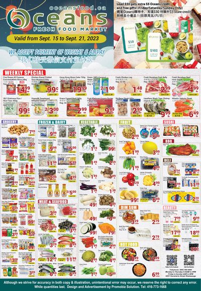 Oceans Fresh Food Market (Mississauga) Flyer September 15 to 21