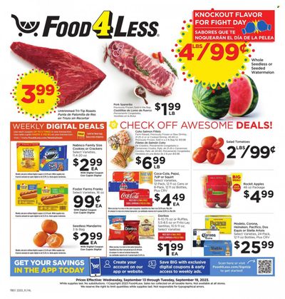 Food 4 Less (CA) Weekly Ad Flyer Specials September 13 to September 19, 2023