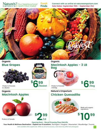 Nature's Emporium Weekly Flyer September 15 to 21