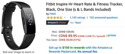 Amazon Canada Deals: Save 28% on Fitbit Heart Rate & Fitness Tracker + 25% on Trainer Cup + 34% on Fisher-Price Potty Ring + More Offers