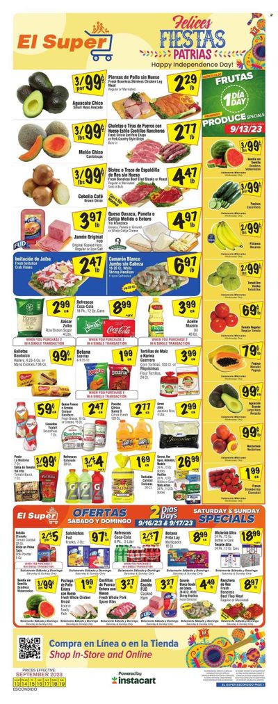 El Super (CA) Weekly Ad Flyer Specials September 13 to September 19, 2023