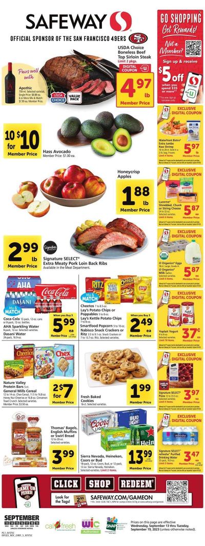 Safeway (CA) Weekly Ad Flyer Specials September 13 to September 19, 2023