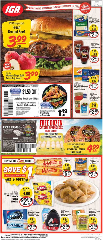 IGA (IN) Weekly Ad Flyer Specials September 13 to September 19, 2023