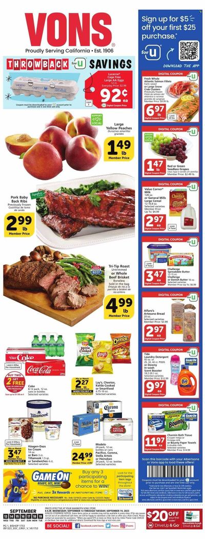 Vons (CA) Weekly Ad Flyer Specials September 13 to September 19, 2023
