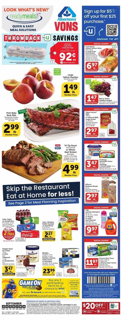Vons (CA) Weekly Ad Flyer Specials September 13 to September 19, 2023