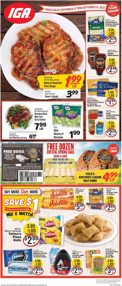 IGA (KY) Weekly Ad Flyer Specials September 13 to September 19, 2023