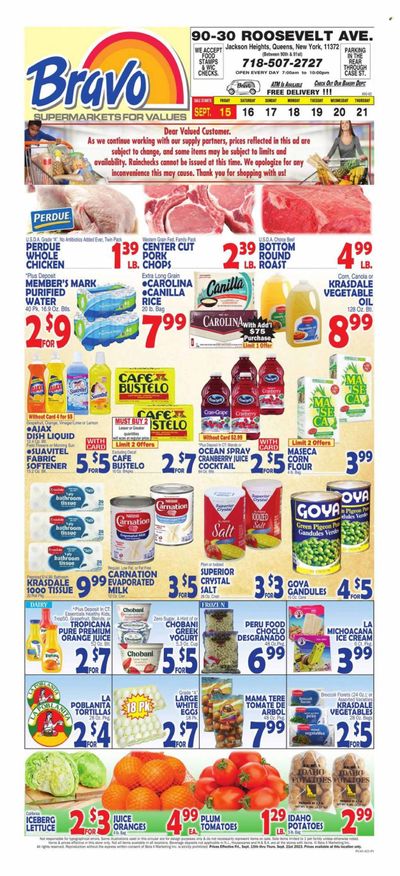 Bravo Supermarkets (CT, FL, MA, NJ, NY, PA) Weekly Ad Flyer Specials September 15 to September 21, 2023