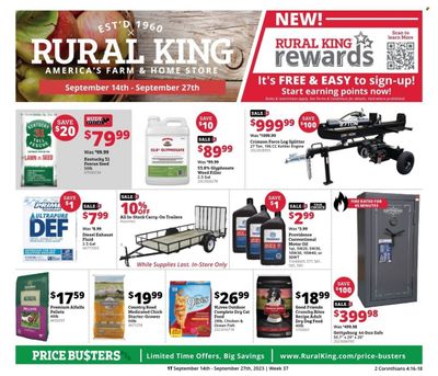 Rural King Weekly Ad Flyer Specials September 14 to September 27, 2023