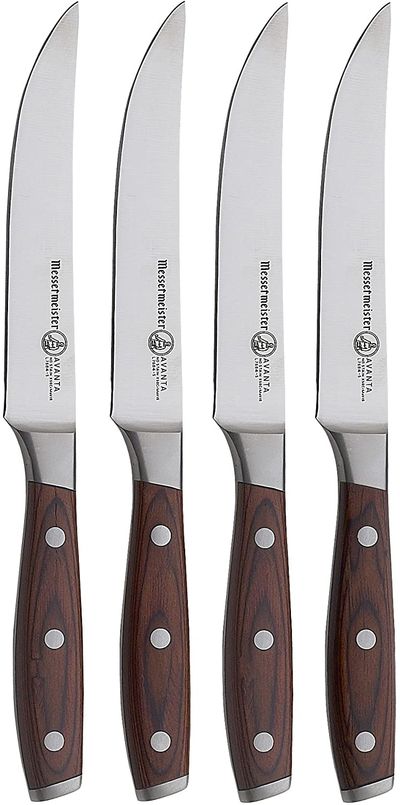 Messermeister Avanta 4-Piece Fine Edge Steak Knife Set, Pakkawood Handle On Sale for $ 49.42 ( Save $ 49.58 ) at Amazon Canada