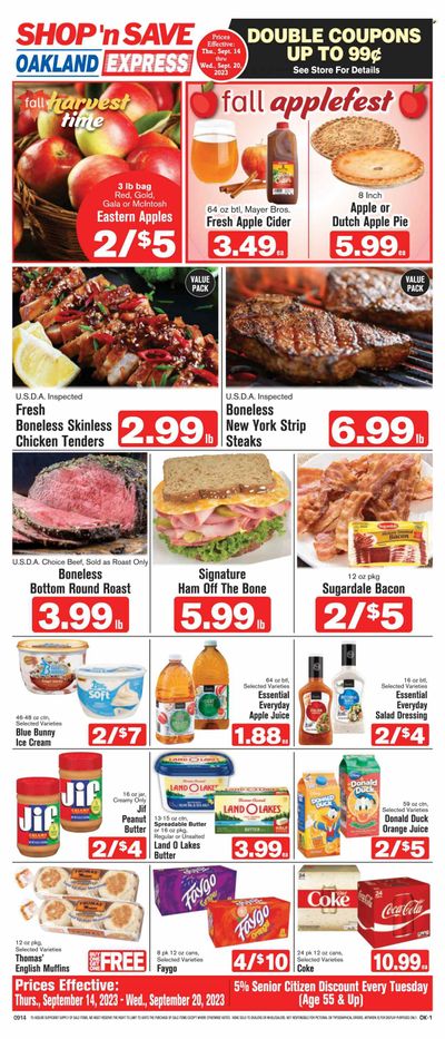Shop ‘n Save Express (MD, PA, WV) Weekly Ad Flyer Specials September 14 to September 20, 2023