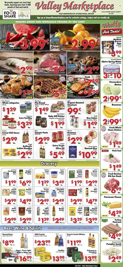 Valley Marketplace (CA) Weekly Ad Flyer Specials September 13 to September 19, 2023