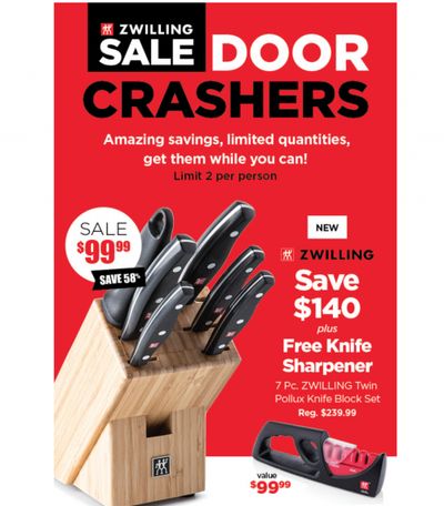 Kitchen Stuff Plus Canada Zwilling Door Crashers Sale: Save Up To 75% Off Zwilling + FREE Gigt